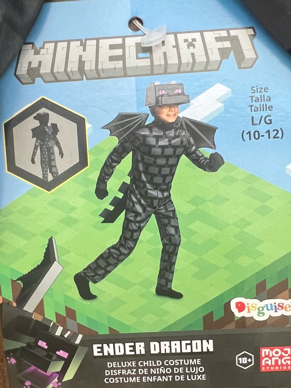 Large Minecraft Ender Dragon Halloween Costume Youth Boys 10/12 New!